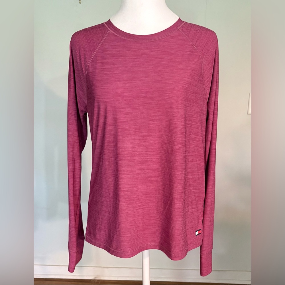 Tommy Hilfiger Sport, Mesh Detail Activewear Top, Long Sleeve, Size S
